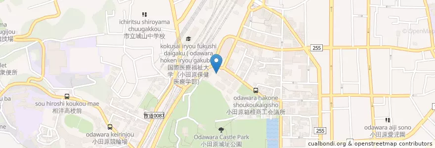 Mapa de ubicacion de 私立旭丘高等学校 en Japan, Präfektur Kanagawa, 小田原市.