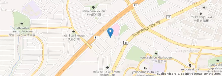 Mapa de ubicacion de 私立星槎中学校 en اليابان, كاناغاوا, 横浜市, 緑区.