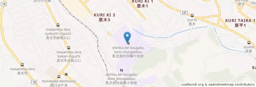 Mapa de ubicacion de 私立桐光学園中学校 en ژاپن, 町田市.
