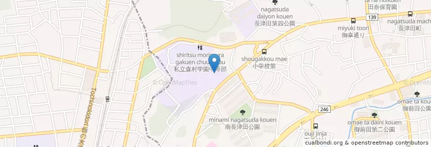 Mapa de ubicacion de 私立森村学園中等部 en Giappone, Prefettura Di Kanagawa, 横浜市, 緑区.