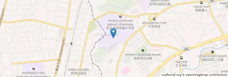 Mapa de ubicacion de 私立森村学園初等部 en 일본, 가나가와현, 요코하마시, 緑区.