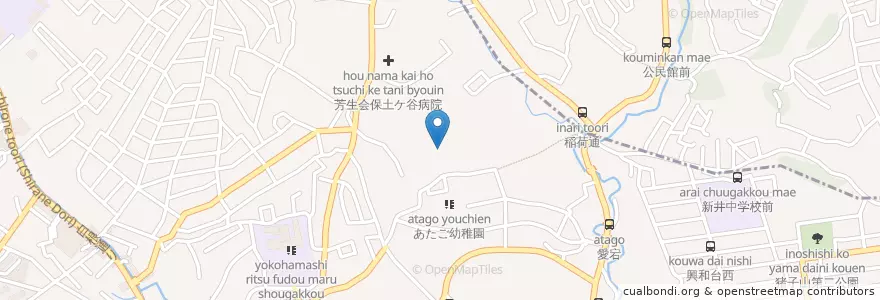 Mapa de ubicacion de 私立横浜商科大学高等学校 en Japan, 神奈川県, Yokohama, 旭区.