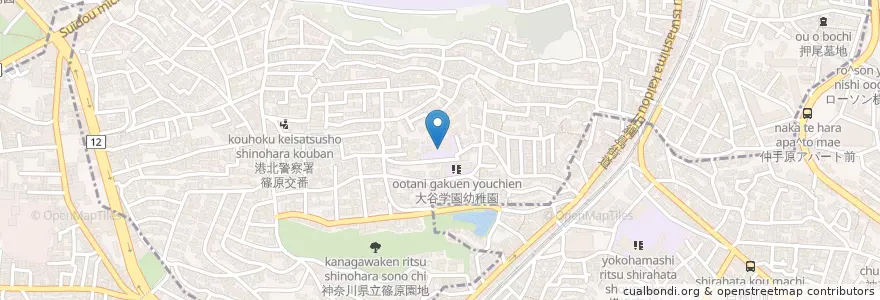 Mapa de ubicacion de 私立清心女子高等学校 en Japón, Prefectura De Kanagawa, Yokohama, Kohoku.