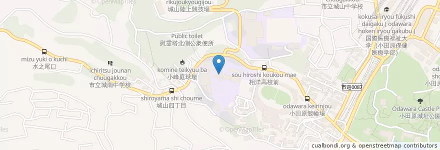 Mapa de ubicacion de 私立相洋高等学校 en 일본, 가나가와현, 小田原市.