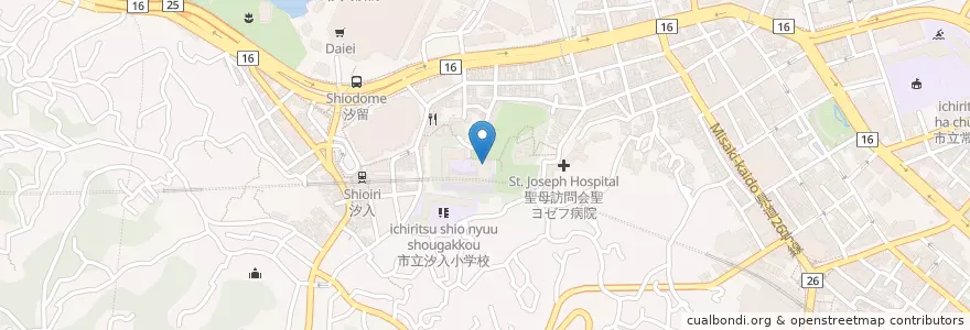 Mapa de ubicacion de 私立緑ヶ丘女子中学校 en 일본, 가나가와현, 横須賀市.