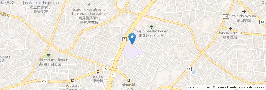 Mapa de ubicacion de 私立聖ヨゼフ学園中学校 en Jepun, 神奈川県, 横浜市, 鶴見区.