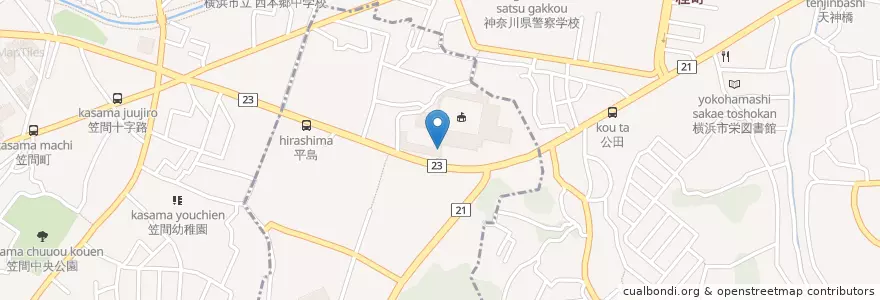 Mapa de ubicacion de 私立鎌倉女子大学初等部 en 일본, 가나가와현, 鎌倉市.