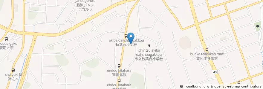 Mapa de ubicacion de 秋葉台幼稚園 en Japan, 神奈川県, 藤沢市.