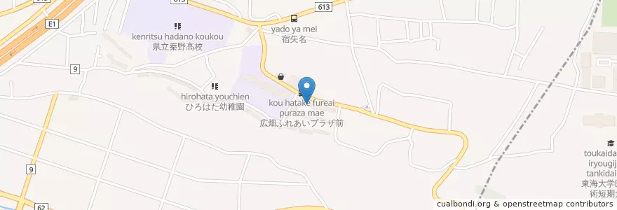 Mapa de ubicacion de 秦野下大槻郵便局 en Jepun, 神奈川県, 平塚市.