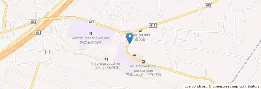 Mapa de ubicacion de 秦野市立広畑保育園 en اليابان, كاناغاوا, 秦野市.