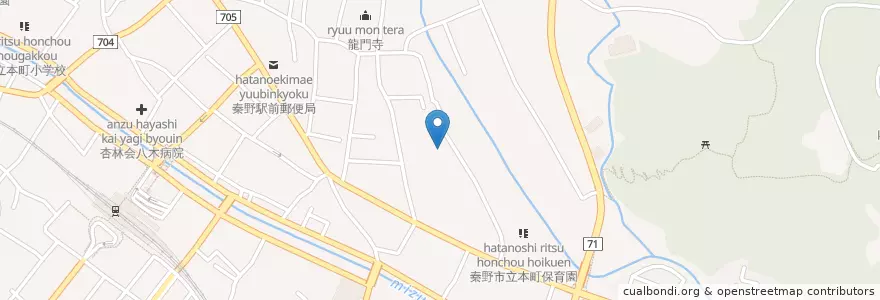 Mapa de ubicacion de 秦野市立本町保育園 en Japan, Kanagawa Prefecture, Hadano.