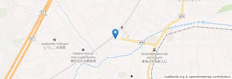 Mapa de ubicacion de 秦野警察署東海大学前駅交番 en 日本, 神奈川県, 秦野市.