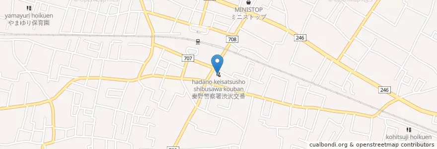 Mapa de ubicacion de 秦野警察署渋沢交番 en 日本, 神奈川県, 秦野市.