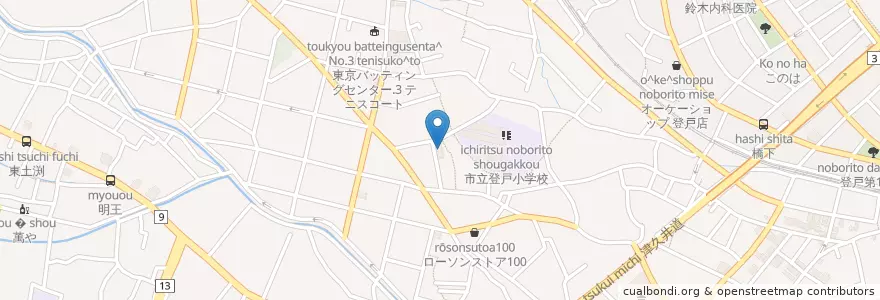 Mapa de ubicacion de 稲田保育園 en 日本, 神奈川県, 川崎市, 多摩区.
