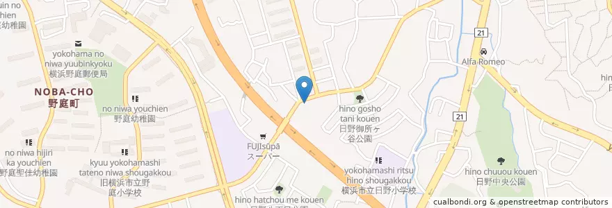 Mapa de ubicacion de 竹の子幼稚園 en 일본, 가나가와현, 요코하마시, 港南区.