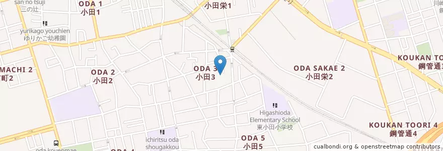 Mapa de ubicacion de 竹園幼稚園 en 일본, 가나가와현, 川崎市, 川崎区.