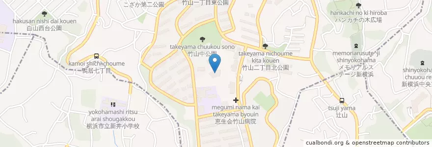 Mapa de ubicacion de 竹山南幼稚園 en Japonya, 神奈川県, 横浜市.