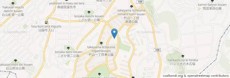 Mapa de ubicacion de 竹山幼稚園 en 日本, 神奈川縣, 横滨市.