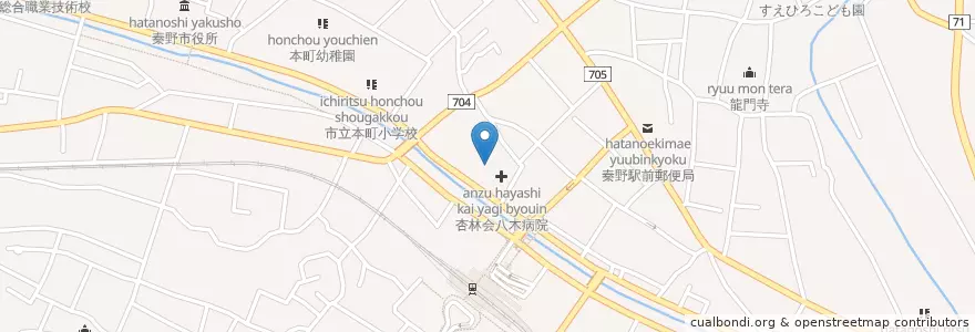 Mapa de ubicacion de 第一保育園 en 일본, 가나가와현, 秦野市.