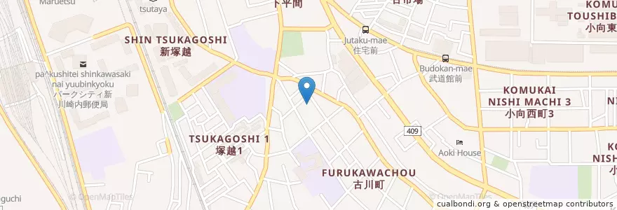 Mapa de ubicacion de 第二ひかり幼稚園 en Japan, Präfektur Kanagawa, 川崎市, 幸区.