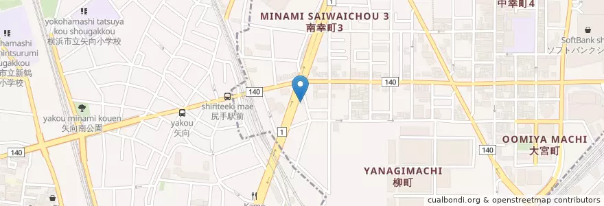 Mapa de ubicacion de 第二国道病院 en اليابان, كاناغاوا, 横浜市, 鶴見区.