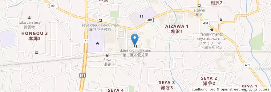 Mapa de ubicacion de 第二瀬谷愛児園 en Japão, 神奈川県, 横浜市, 瀬谷区.