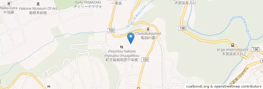 Mapa de ubicacion de 箱根町立二ノ平保育園 en Japón, Prefectura De Kanagawa, 足柄下郡, 箱根町.