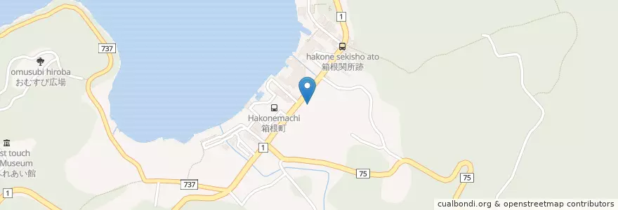 Mapa de ubicacion de 箱根町郵便局 en 일본, 가나가와현, 足柄下郡, 箱根町.