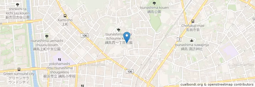 Mapa de ubicacion de 綱島幼稚園 en Japão, 神奈川県, 横浜市, 港北区.