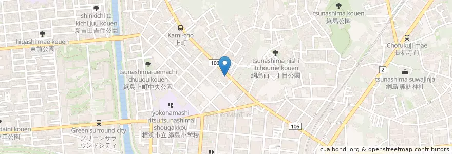 Mapa de ubicacion de 綱島本通郵便局 en Japón, Prefectura De Kanagawa, Yokohama, Kohoku.