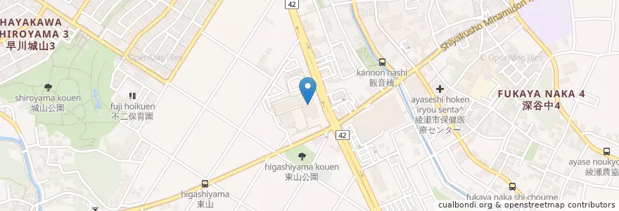 Mapa de ubicacion de 綾瀬市役所 (Ayase City Hall) en 日本, 神奈川県, 綾瀬市.