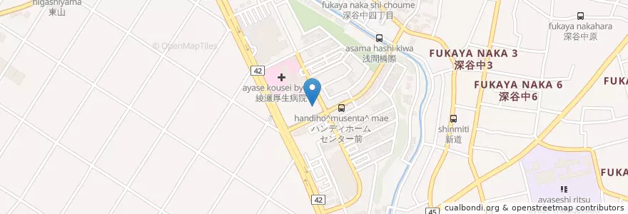 Mapa de ubicacion de 綾瀬市消防本部 en 일본, 가나가와현, 綾瀬市.