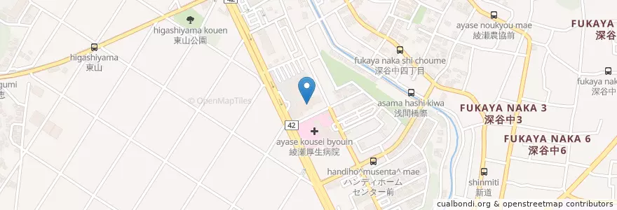 Mapa de ubicacion de 綾瀬市立図書館 en Giappone, Prefettura Di Kanagawa, 綾瀬市.