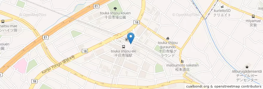 Mapa de ubicacion de 緑警察署十日市場駅前交番 en Japonya, 神奈川県, 横浜市, 緑区.