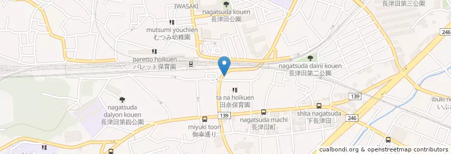 Mapa de ubicacion de 緑警察署長津田駅前交番 en ژاپن, 神奈川県, 横浜市, 緑区.