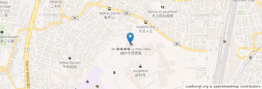 Mapa de ubicacion de 總持寺保育園 en Japão, 神奈川県, 横浜市, 鶴見区.