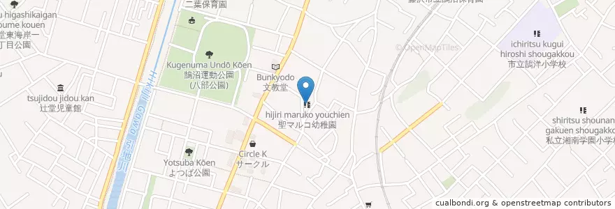 Mapa de ubicacion de 聖マルコ幼稚園 en 日本, 神奈川県, 藤沢市.