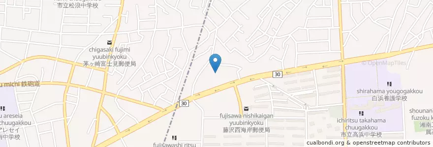 Mapa de ubicacion de 聖和学院第二幼稚園 en Japan, 神奈川県, 藤沢市, 茅ヶ崎市.