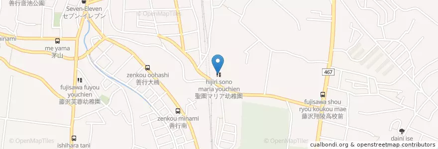 Mapa de ubicacion de 聖園マリア幼稚園 en 日本, 神奈川縣, 藤沢市.