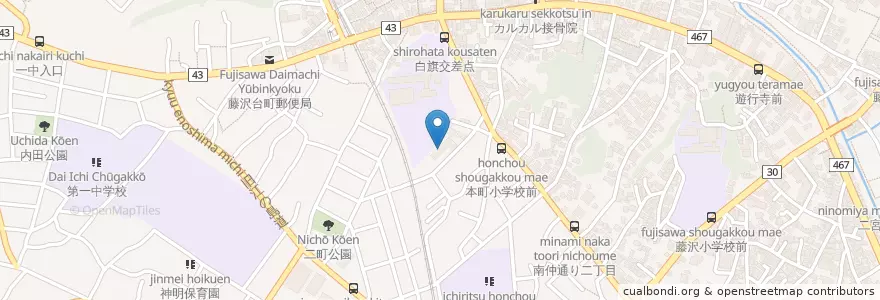 Mapa de ubicacion de 聖園幼稚園 en 日本, 神奈川県, 藤沢市.