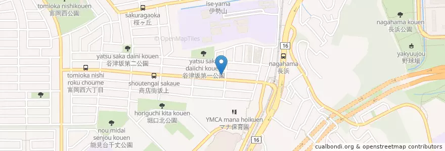 Mapa de ubicacion de 能見台駅前郵便局 en Japan, Kanagawa Prefecture, Yokohama, Kanazawa Ward.
