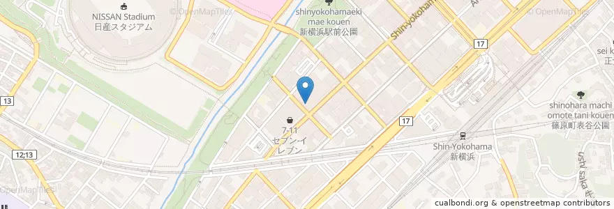 Mapa de ubicacion de 自動車事故対策機構東京主管支所神奈川支所 en 일본, 가나가와현, 요코하마시, 港北区.