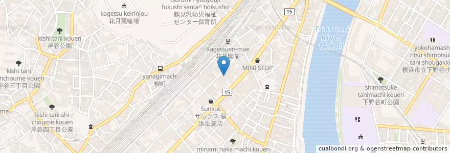 Mapa de ubicacion de 花園保育園ベビーホーム en 日本, 神奈川県, 横浜市, 鶴見区.