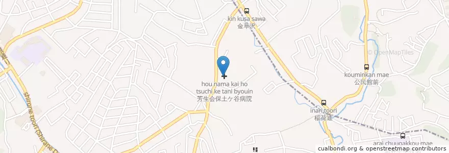 Mapa de ubicacion de 芳生会保土ケ谷病院 en 日本, 神奈川縣, 横滨市, 旭区.