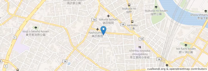 Mapa de ubicacion de 若葉幼稚園 en 일본, 가나가와현, 요코하마시, 鶴見区.