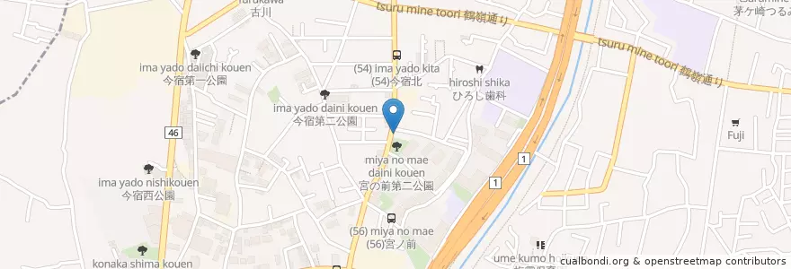 Mapa de ubicacion de 茅ヶ崎今宿郵便局 en Japón, Prefectura De Kanagawa, 茅ヶ崎市.