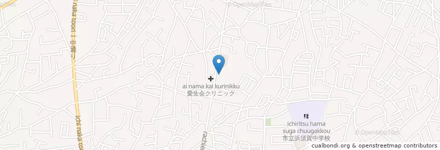 Mapa de ubicacion de 茅ヶ崎松が丘郵便局 en Giappone, Prefettura Di Kanagawa, 茅ヶ崎市.