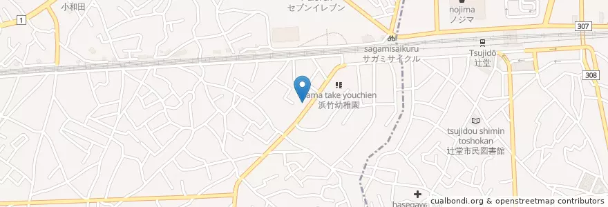 Mapa de ubicacion de 茅ヶ崎浜竹郵便局 en 日本, 神奈川縣, 藤沢市, 茅ヶ崎市.