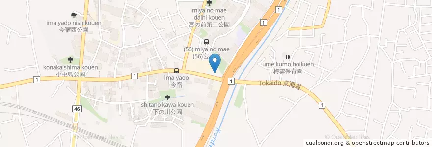 Mapa de ubicacion de 茅ヶ崎警察署今宿交番 en Jepun, 神奈川県, 茅ヶ崎市.
