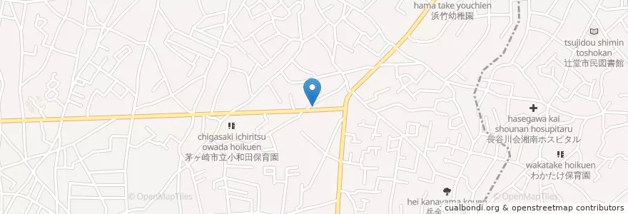 Mapa de ubicacion de 茅ヶ崎警察署浜竹交番 en Japan, Präfektur Kanagawa, 茅ヶ崎市.